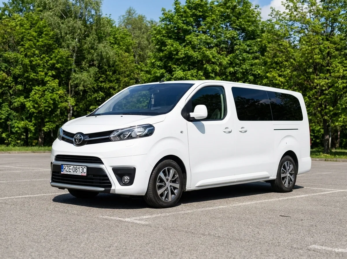 Toyota Proace Verso 2021 L2 — biały bus 8-osobowy, tablica RZE 0813C